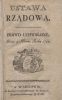 Constitution of the 3rd May 1791 print in Warszawa Michal Groll 1791 AD